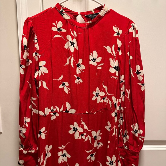 New Look long sleeved floral dress in red pattern - Picture 6 of 8